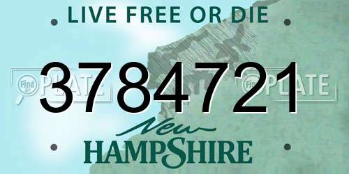 3784721 New Hampshire License Plate