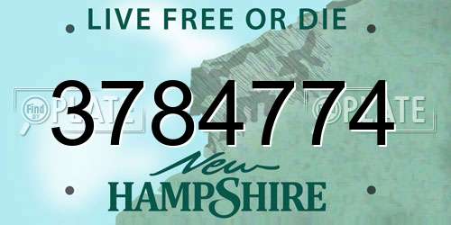 3784774 New Hampshire License Plate