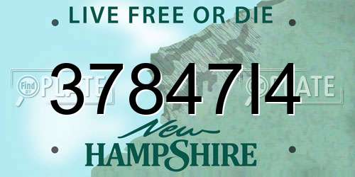37847I4 New Hampshire License Plate