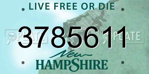 3785611 New Hampshire License Plate
