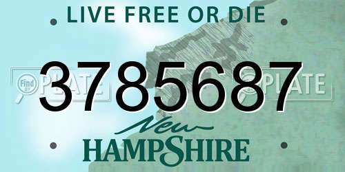 3785687 New Hampshire License Plate