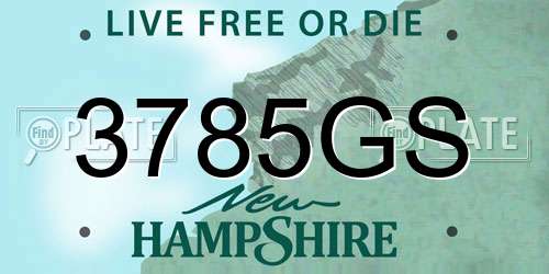 3785GS New Hampshire License Plate