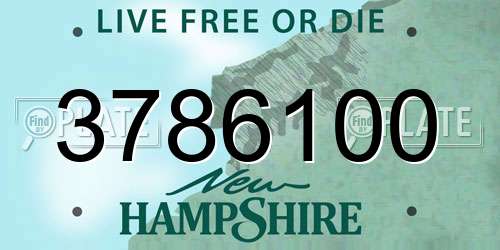 3786100 New Hampshire License Plate