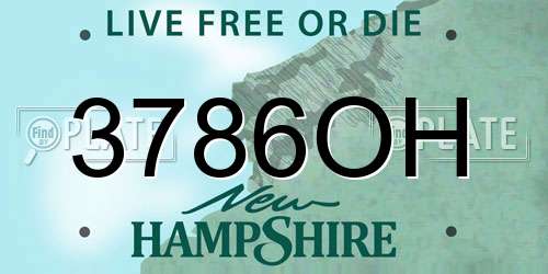3786OH New Hampshire License Plate