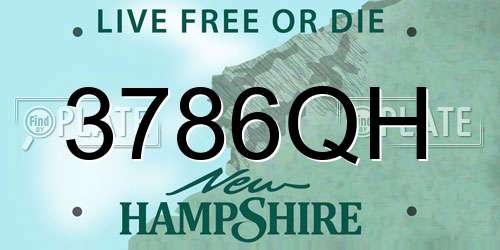 3786QH New Hampshire License Plate