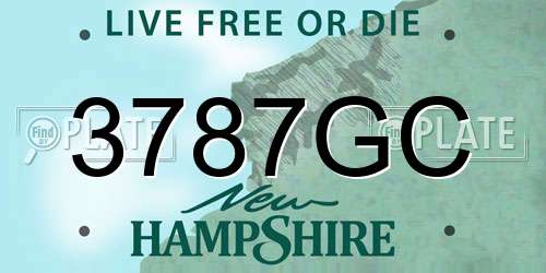 3787GC New Hampshire License Plate