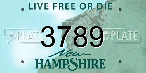 3789 New Hampshire License Plate