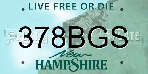 378BGS New Hampshire License Plate