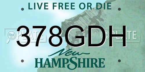 378GDH New Hampshire License Plate
