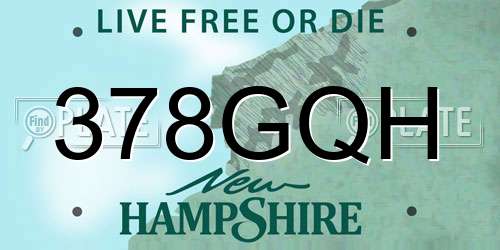 378GQH New Hampshire License Plate