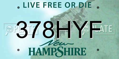 378HYF New Hampshire License Plate