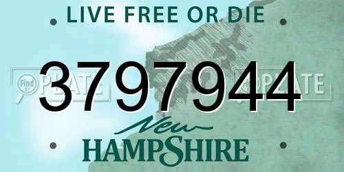 3797944 New Hampshire License Plate