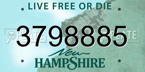 3798885 New Hampshire License Plate