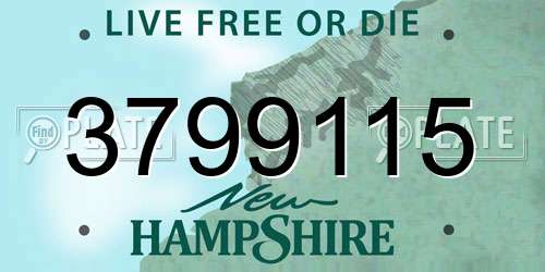 3799115 New Hampshire License Plate