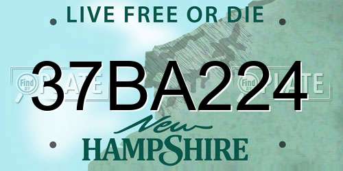 37BA224 New Hampshire License Plate