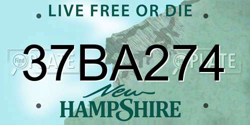37BA274 New Hampshire License Plate