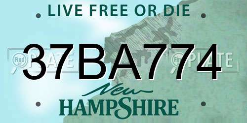 37BA774 New Hampshire License Plate