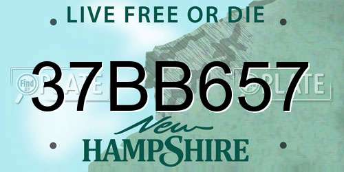 37BB657 New Hampshire License Plate