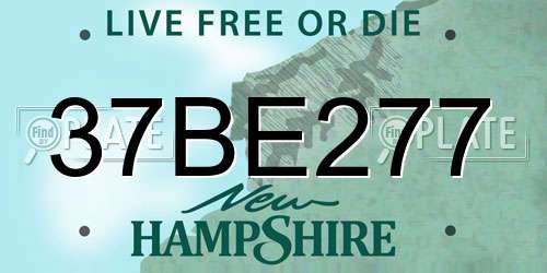 37BE277 New Hampshire License Plate