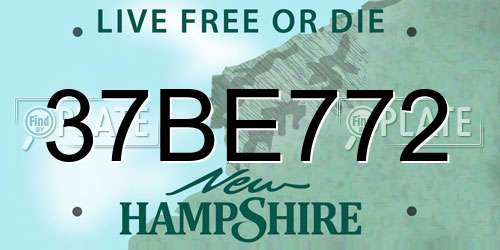 37BE772 New Hampshire License Plate