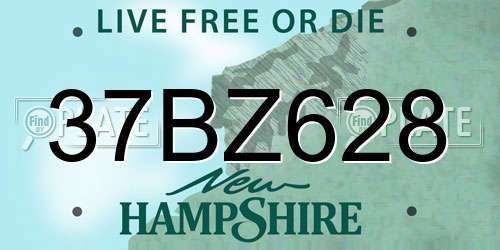 37BZ628 New Hampshire License Plate