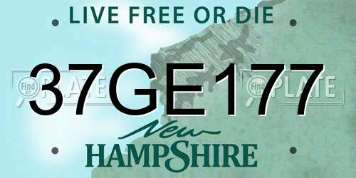 37GE177 New Hampshire License Plate