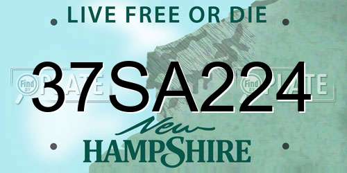 37SA224 New Hampshire License Plate