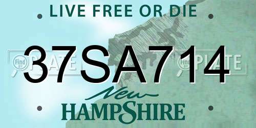 37SA714 New Hampshire License Plate