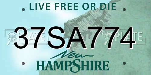 37SA774 New Hampshire License Plate
