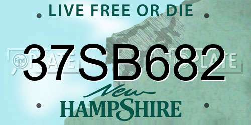 37SB682 New Hampshire License Plate