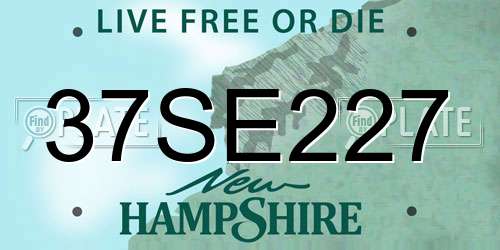 37SE227 New Hampshire License Plate