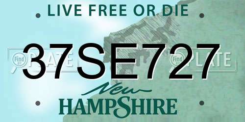 37SE727 New Hampshire License Plate