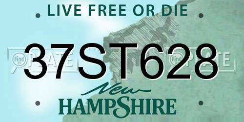 37ST628 New Hampshire License Plate