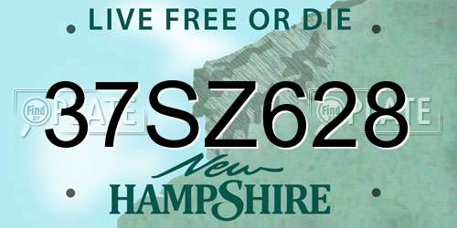 37SZ628 New Hampshire License Plate