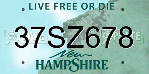 37SZ678 New Hampshire License Plate