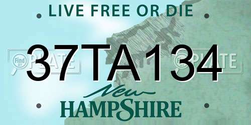37TA134 New Hampshire License Plate