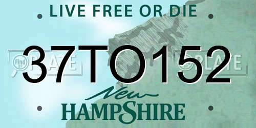 37TO152 New Hampshire License Plate