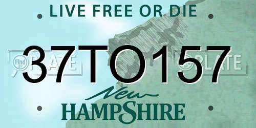 37TO157 New Hampshire License Plate