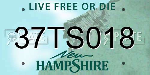 37TS018 New Hampshire License Plate