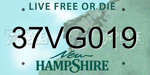 37VG019 New Hampshire License Plate