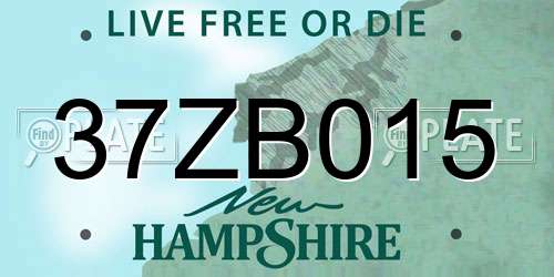 37ZB015 New Hampshire License Plate