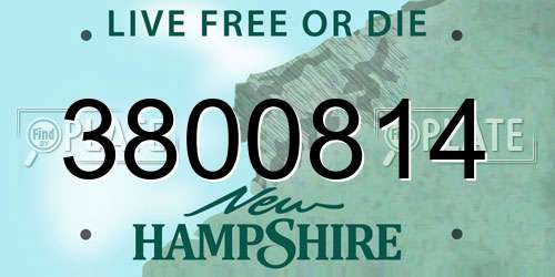 3800814 New Hampshire License Plate