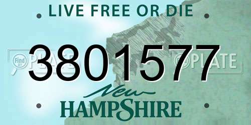 3801577 New Hampshire License Plate
