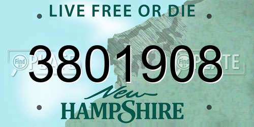 3801908 New Hampshire License Plate
