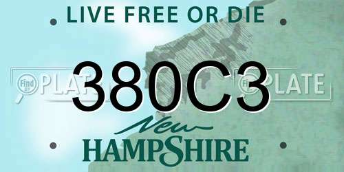 380C3 New Hampshire License Plate