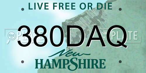 380DAQ New Hampshire License Plate