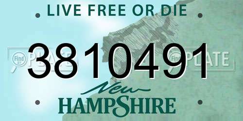 3810491 New Hampshire License Plate