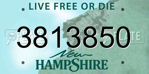 3813850 New Hampshire License Plate