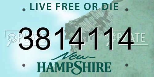 3814114 New Hampshire License Plate