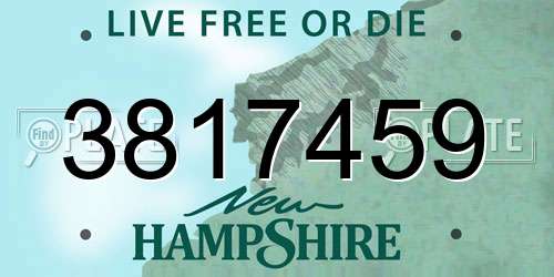 3817459 New Hampshire License Plate